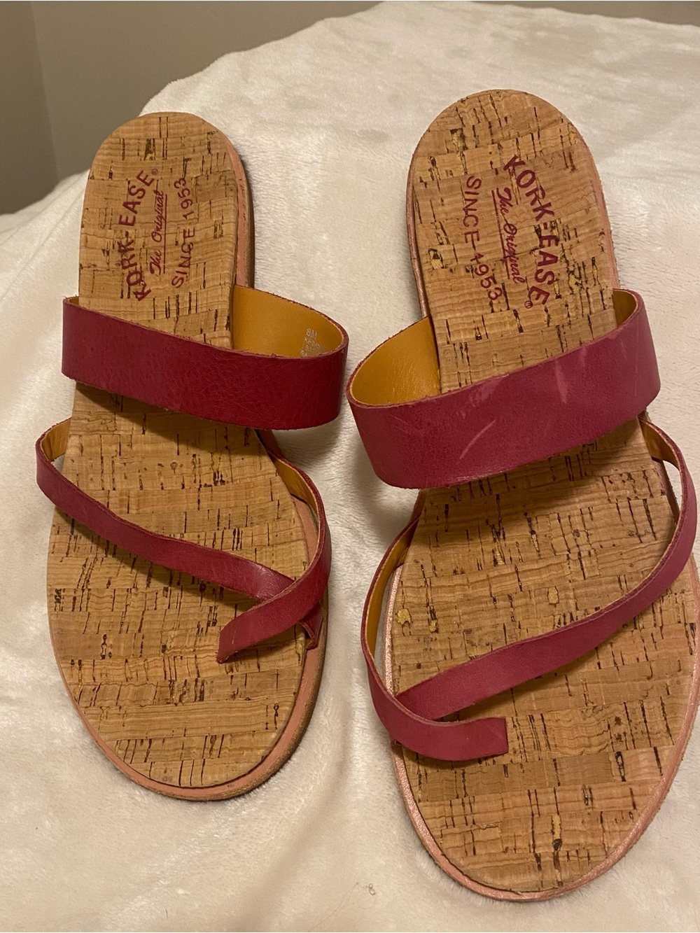 🌸 Kork-Ease Belinda Women's Wine Red Cork Slide Sandal - Picture 2 of 10